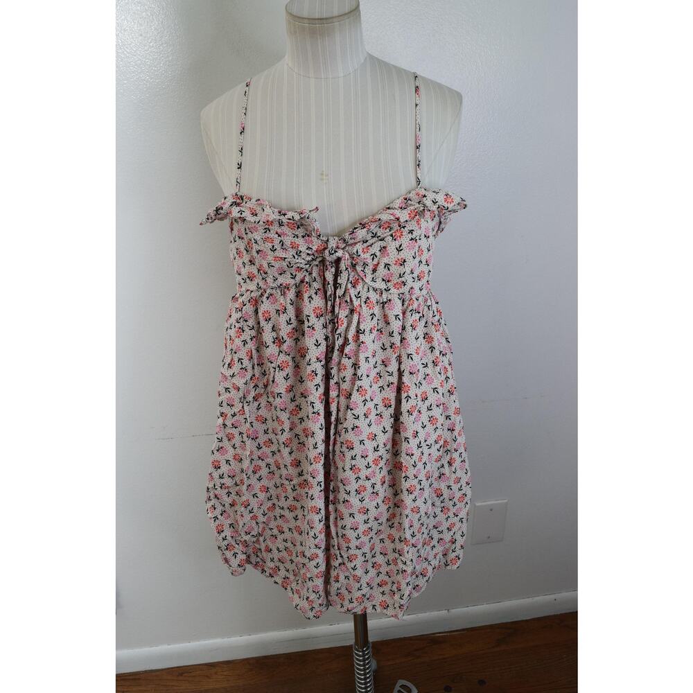 Capulet Dress Womens Small Pink Floral Ruffle Sleeveless Babydoll Boho Romantic